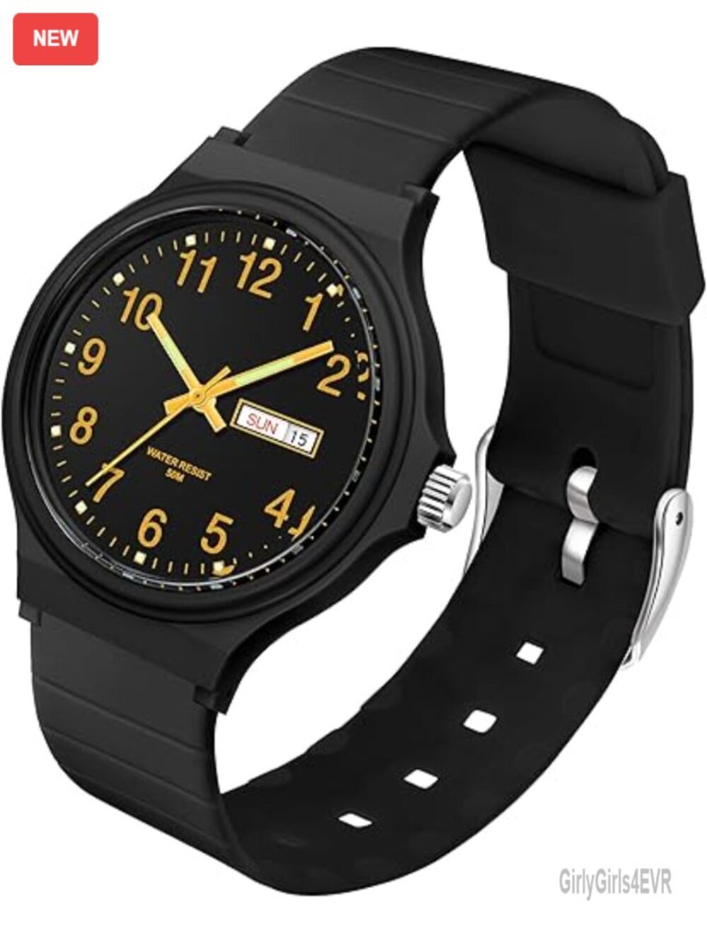 Women's Analog Watch Waterproof TPU Strap Luminous Hands Day Date